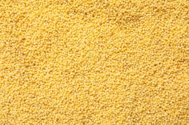 Arkaplan olarak kuru darı tohumları, üst görünüm