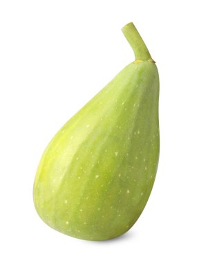 Bir taze yeşil incir üzerinde beyaz izole