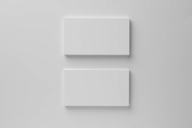 Beyaz arka planda boş kartvizitler, üst manzara. Tasarım için model