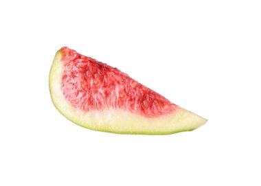 Taze yeşil incir dilimi beyaza izole edilmiş.