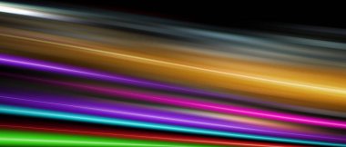 Renkli ışık izleri, hareket bulanıklığı. Pankart tasarımı