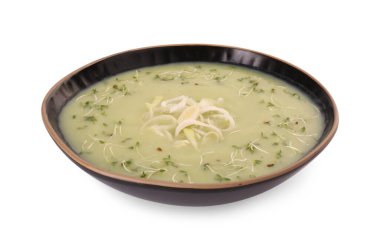 Bir kase leziz pırasa çorbası.