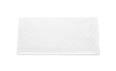 Bir kağıt havlu beyaz, üst görünümde izole.