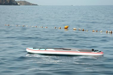 Suda kürek çeken bir SUP tahtası.