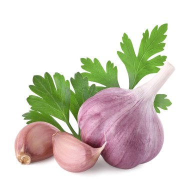 Taze sarımsak ve yeşil maydanoz.