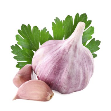 Taze sarımsak ve yeşil maydanoz.