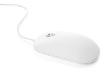 Modern kablo optik fare beyaz üzerinde izole