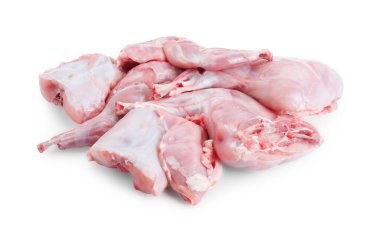 Beyaz tenli taze çiğ tavşan eti.