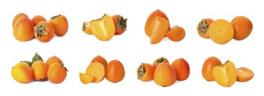 Beyaz üzerine izole edilmiş taze hurma meyveleri, koleksiyon