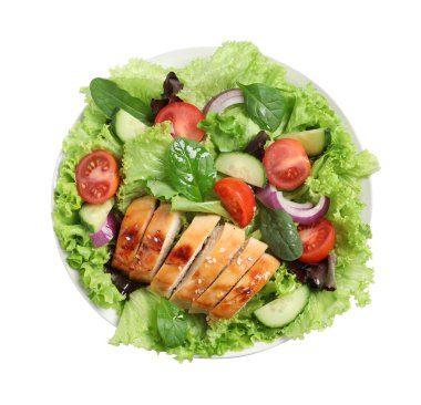 Tavuklu ve sebzeli nefis salata.