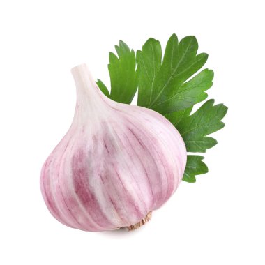 Taze sarımsak ve yeşil maydanoz.