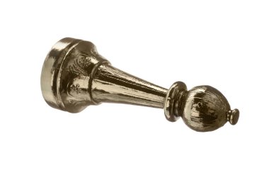 Beyaz üzerine izole edilmiş bir altın satranç fili