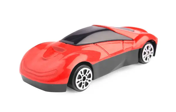 One Red Car Isolated White Children Toy — Stock Photo, Image