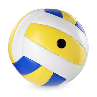 Beyazda izole edilmiş bir voleybol topu. Spor malzemeleri.