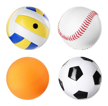Beyazlar ve koleksiyonlarda izole edilmiş çeşitli sporlar için farklı toplar