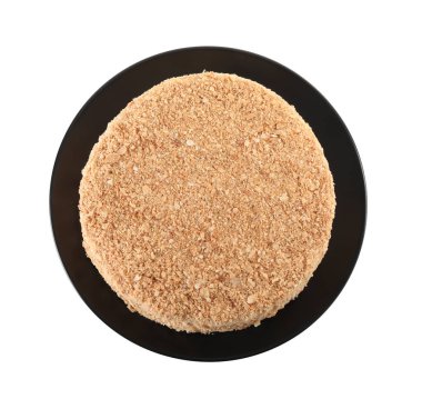 Lezzetli taze pişmiş Napolyon keki, beyaz, üst manzara