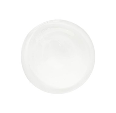 Beyaz arkaplanda temiz kozmetik jel örneği, üst görünüm