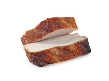 Beyazlar üzerinde izole edilmiş ızgara et.