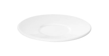 Seramik plaka beyaza izole edilmiş. Mutfak aletleri