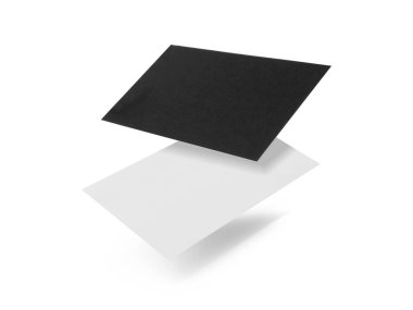 Beyaz arka planda boş kartvizitler var. Tasarım için model