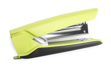 Bir açık yeşil zımba beyaz, üstten görünüyor.