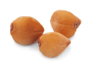 Karabuğday tohumları beyaz, makro görünümde izole