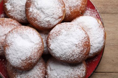 Lezzetli çörekler masanın üstünde, üst manzara