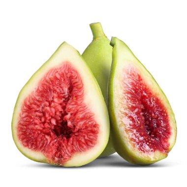 Taze yeşil incirler Beyazda izole edilmiş