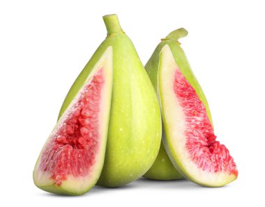 Taze yeşil incirler Beyazda izole edilmiş