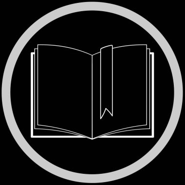 Çerçevesinde yer imi, siyah arkaplanda illüstrasyon olan kitabı aç