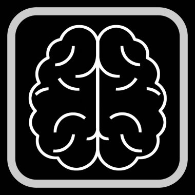 Çerçevedeki beyin, siyah arkaplanda illüstrasyon