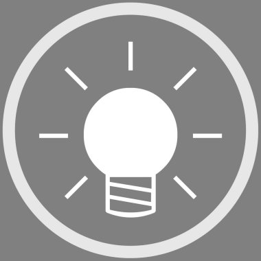 Çerçevede parlayan ampul, gri arkaplanda resimleme