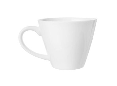 Seramik bardak beyaza izole edilmiş. Mutfak aletleri