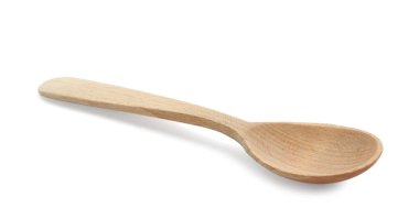 Tahta kaşık beyaz üzerine izole edilmiş. Mutfak aletleri