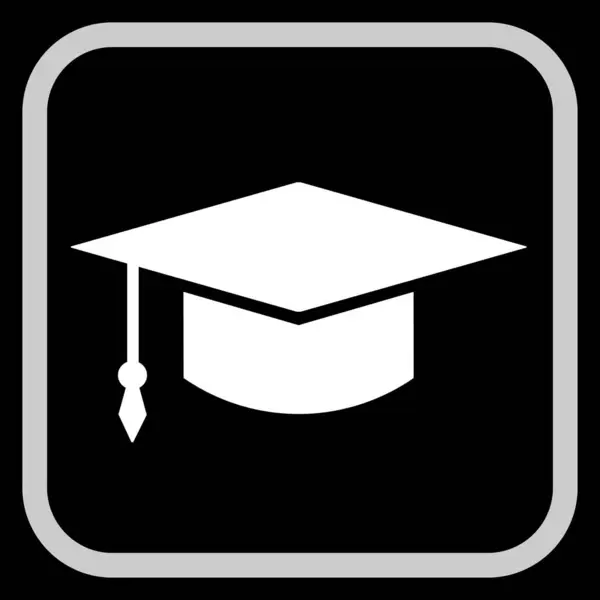 Square academic cap in frame, illustration on black background