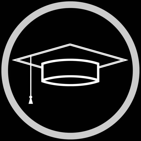 Square academic cap in frame, illustration on black background