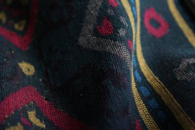 Arka plan olarak şık desenli güzel kumaş dokusu, yakın plan