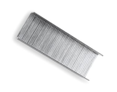 Birçok zımba tabancası beyaz, üst görünümde izole edilmiş.