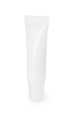 Bir dudak kremi beyaza izole edilmiş. Kozmetik ürünü