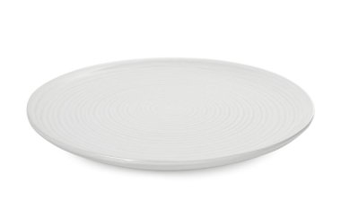 Beyaza izole edilmiş güzel bir seramik tabak.