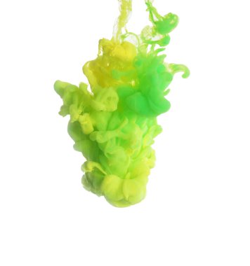 Açık arkaplanda sarı ve yeşil mürekkep lekeleri