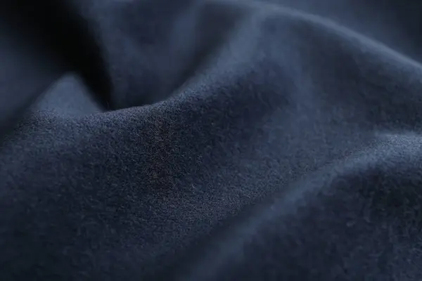 Textura Tecido Azul Escuro Como Fundo Close — Fotografia de Stock