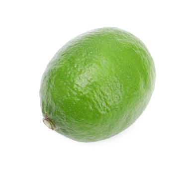 Beyaza izole edilmiş taze bir limon.