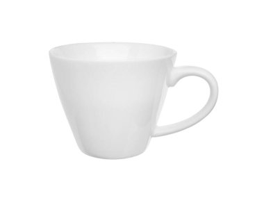 Seramik bardak beyaza izole edilmiş. Mutfak aletleri