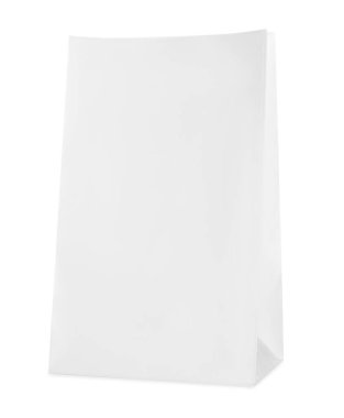 Bir açık kese kağıdı beyaza izole edilmiş.