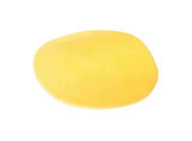 Beyaza izole edilmiş bir dilim lezzetli peynir.