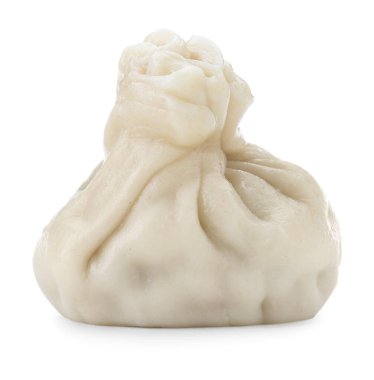 Beyaz üzerine izole edilmiş lezzetli bir khinkali (hamur tatlısı). Gürcistan mutfağı