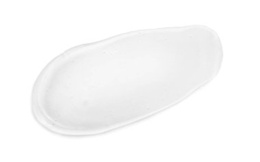 Beyaz, üst görünüm üzerinde izole temiz kozmetik jel örneği