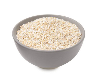 Beyaz kasede kuru arpa homurdanır.