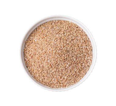 Beyaz kasede kuru buğday homurdanır.